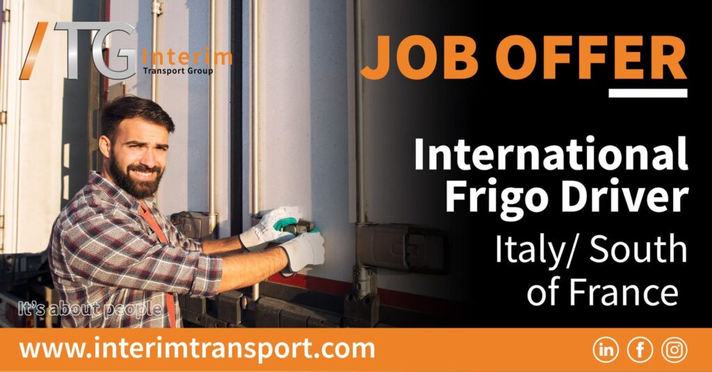 JOB OFFER International Frigo Driver – Italy_South of France